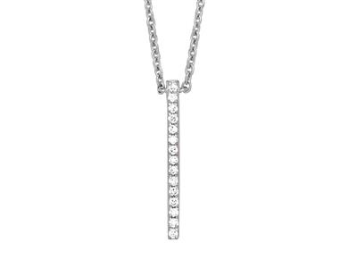 Collier Ligne diamants 0,05ct, 38-39-40 cm, Or gris 18k - Image Standard - 1
