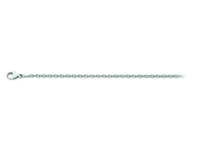 Chaîne maille Forçat diamantée 1,00 mm, 50 cm, Or gris 18k rhodié - Image Standard - 1