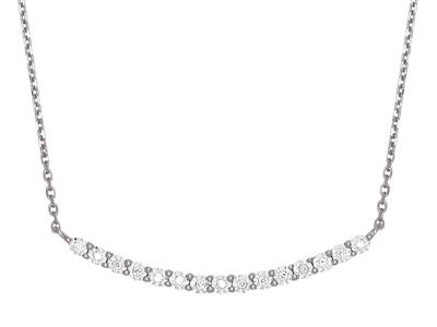 Collier diamants 0,07ct, 38-40-42 cm, Or gris 18k - Image Standard - 1
