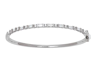 Bracelet Jonc diamants 1,31ct, 58 x 50 mm, Or gris 18k