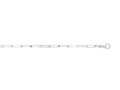 Bracelet maille Rectangle alternée 2,80 mm, 18 cm, Or gris 18k - Image Standard - 1