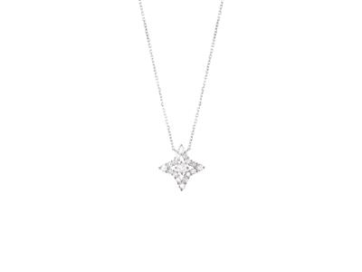 Collier étoile 10 mm, diamants 0,27ct, 40-42 cm, Or gris 18k - Image Standard - 1