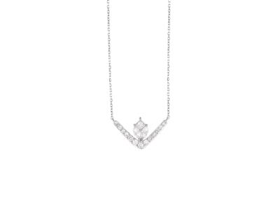 Collier diadème, diamants 0,26ct, 40-42 cm, Or gris 18k - Image Standard - 1