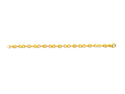 Bracelet Noeuds alternés Grains de café 4,6 mm, 18 cm, Or jaune 18k
