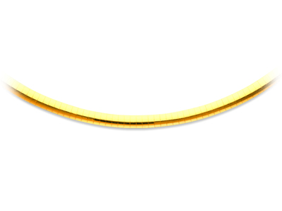 Collier Oméga feuille de sauge 4 mm réversible, 45 cm, Or bicolore 18k - Image Standard - 1