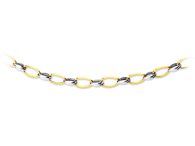 Collier maille Fantaisie 8,5 mm, 43 cm, Or bicolore 18k - Image Standard - 1