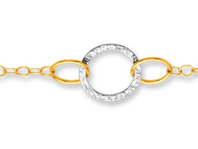 Bracelet Cercles 8 mm, 18 cm, Or bicolore 18k - Image Standard - 2