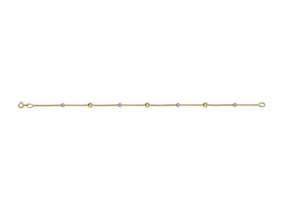 Bracelet Boules ciselées 3/4 mm, 19 cm, Or bicolore 18k - Image Standard - 1