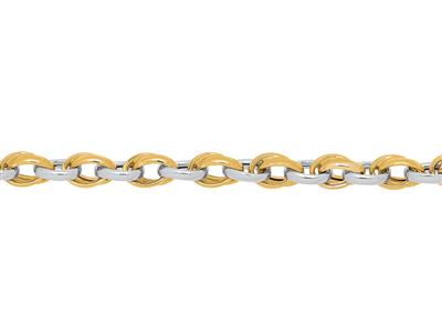 Bracelet Double anneaux 5,30 mm, 19 cm, Or bicolore 18k