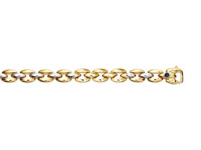 Bracelet Coque 8 mm réversible, 18,5 cm, Or bicolore 18k - Image Standard - 2