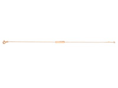 Bracelet chaîne Forçat ronde, motif Barrette 15 mm, 17-18 cm, Or rose 18k - Image Standard - 1