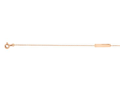 Bracelet chaîne Forçat ronde, motif Barrette 15 mm, 17-18 cm, Or rose 18k - Image Standard - 2