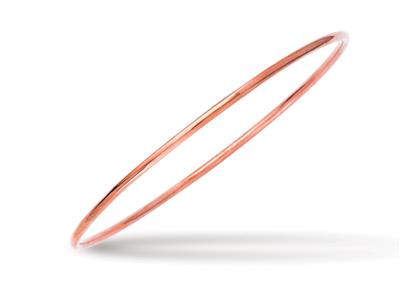 Bracelet Jonc massif, fil rond 2,5 mm, forme ronde 60 mm, Or rouge 18k