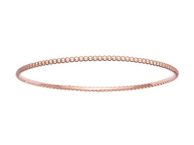 Bracelet Jonc perlé massif fermé, 62 mm, Or rouge 18k