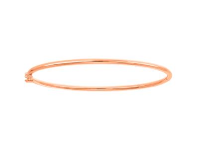 Bracelet Jonc, fil rond massif 2 mm, diamètre intérieur 60 mm, Or rouge 18k