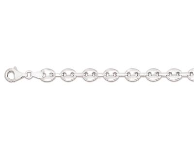 Bracelet maille Grains de café creuse 7 mm, 21 cm, Argent 925 rhodié - Image Standard - 1
