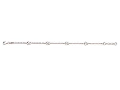 Bracelet motifs Papillons 6 mm, 16-18 cm, Argent 925 rhodié - Image Standard - 1