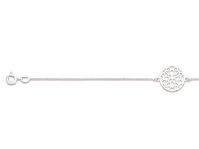 Bracelet Fleurs ajourées 14 mm, 17-19 cm, Argent 925 rhodié - Image Standard - 1