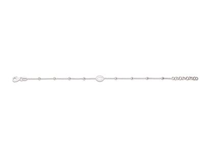 Bracelet Vierge miraculeuse sur chaîne 6 boules, 16-18,5 cm, Argent 925 rhodié - Image Standard - 1