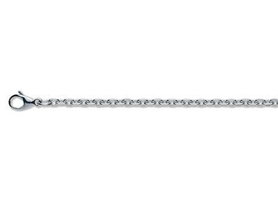 Chaîne maille Jaseron diamantée carrée 2,30 mm, 45 cm, Argent 925 - Image Standard - 2