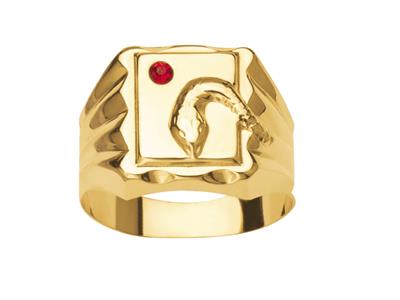 Chevalière Serpent oxydé rouge 15 mm, Or jaune 18k, doigt 58 fermé - Image Standard - 1