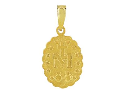 Médaille Vierge miraculeuse 14 x 11 mm, bord festoné, Or jaune 18k - Image Standard - 2