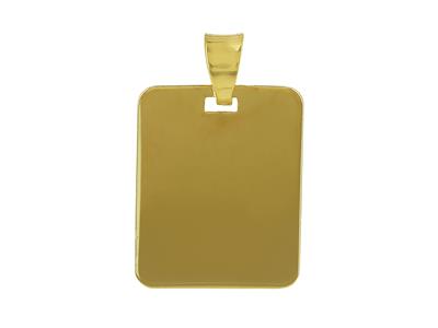 Pendentif plaque identité rectangle unie, 17 x 14 mm, Or jaune 18k - Image Standard - 1