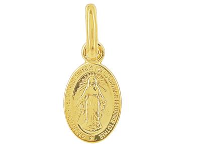 Médaille Vierge miraculeuse, 8 x 6 mm, Or jaune 18k - Image Standard - 1