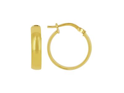 Créoles tube ovale 4 x 1,30 mm, diamètre intérieur 15 mm, Or jaune 18k - Image Standard - 1