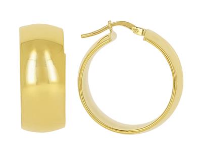 Créoles tube ovale 10 x 2 mm, diamètre intérieur 20 mm, Or jaune 18k - Image Standard - 1