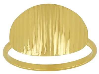 Bague Pastille ovale striée, petit modèle, Or jaune 18k, doigt 56 - Image Standard - 1