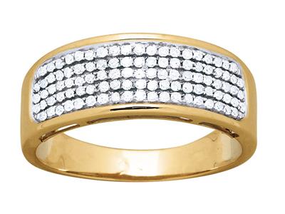 Alliance serti 5 rangs, diamants 0,34ct, Or jaune 18k, doigt 54 - Image Standard - 2