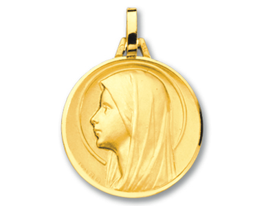 Médaille Vierge auréolée de profil, Or jaune 18k - Image Standard - 1