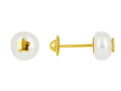 Boucles d'oreilles Perles Etoile, Or jaune 18k - Image Standard - 1