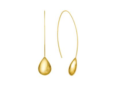 Boucles d'oreilles pendantes forme Goutte, hauteur 7 cm, Or jaune 18k - Image Standard - 1