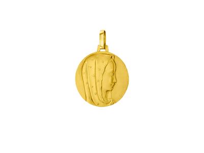 Médaille Ste Vierge 18 mm, Or Jaune 18k