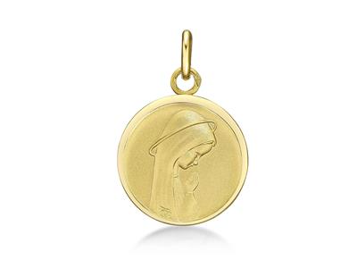 Médaille Ste Vierge massive 17 mm, Or jaune 18k