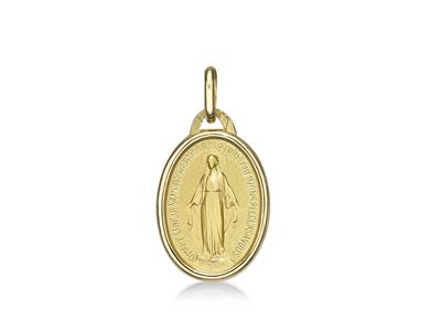 Médaille Vierge miraculeuse 17 mm, Or jaune 18k - Image Standard - 1
