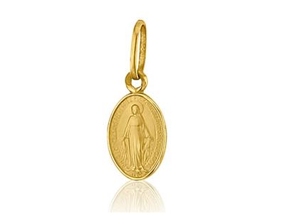 Médaille Vierge miraculeuse massive 10 mm, Or jaune 18k - Image Standard - 1