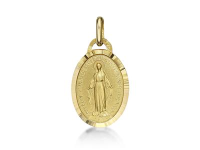 Médaille Vierge miraculeuse 15 mm, Or jaune 18k