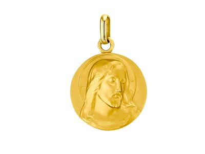 Médaille Christ massive 18 mm, Or Jaune 18k - Image Standard - 1