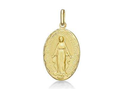 Médaille Vierge miraculeuse 19 mm creux, Or jaune 18k - Image Standard - 1