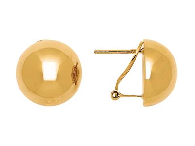 Boucles d'oreilles 1/2 boule 15 mm, Or jaune 18k - Image Standard - 1