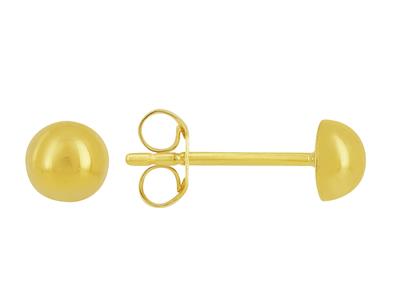 Boucles d'oreilles Demi-boule 4 mm fermée, Or jaune 18k - Image Standard - 1