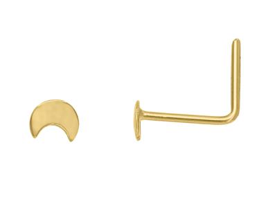 Percing nez Lune 3 mm, tige angle, Or jaune 18k