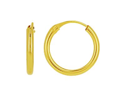 Créoles tube creux 1,50 mm, diamètre intérieur 9 mm, Or jaune 18k - Image Standard - 1