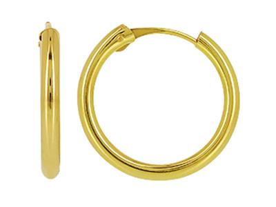 Créoles tube creux 1,50 mm, diamètre intérieur 12 mm, Or jaune 18k - Image Standard - 1