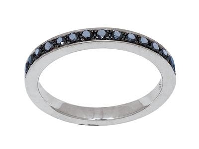 Alliance diamants noirs 0,28ct, Or gris 18k, doigt 54 - Image Standard - 1