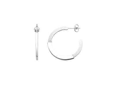 Boucles d'oreilles motif Cercle, 30 mm, Argent 925 Rh - Image Standard - 1