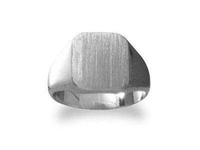 Chevalière massive tournée doigt, plateau 13,5 x 12 mm, Or gris 18k Pd 12. Réf. 32, doigt 43 - Image Standard - 1